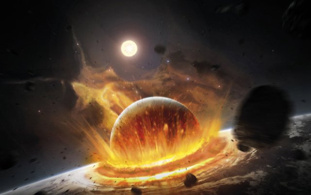 Ilustrasi Meteor Menabrak Bumi (Kredit : Daily Star)